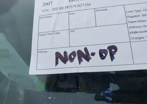 2007 Honda Cr-V Ex-L from USA, damaged, VIN JHLRE38757C027556